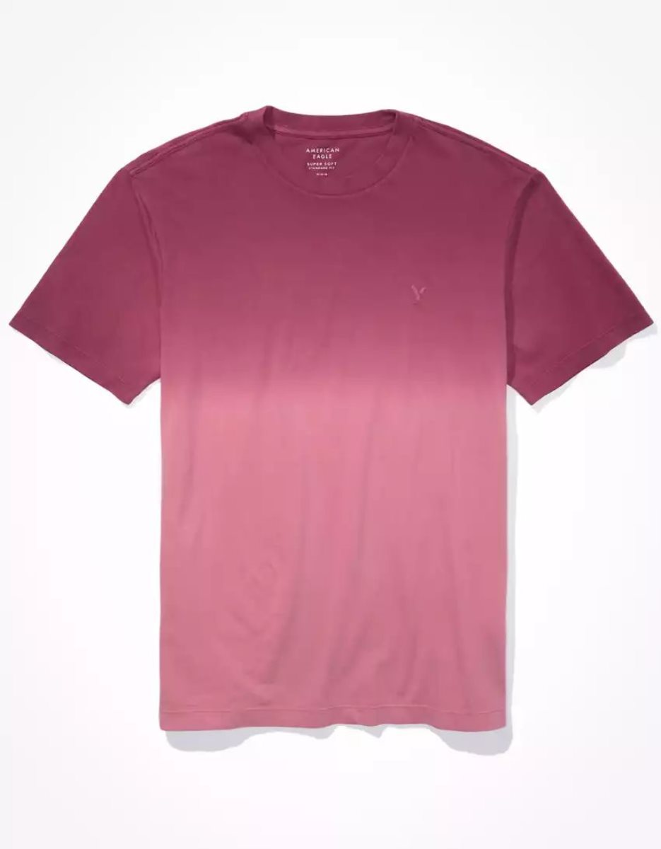 T Shirts American Eagle AE Super Soft Legend Dip-Dye Rouge Homme | WIR-63959212